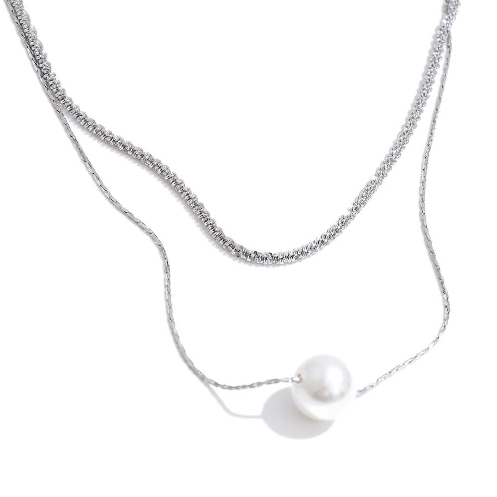 Yhpup Stainless Steel Double-Layer Simulated Pearls Pendant Necklace Korean Style Chic Daily Charming Jewelry Accessories Gift
Yhpup Stainless Steel Double-Layer Simulated Pearls Pendant Necklace Korean Style Chic Daily Charming Jewelry Accessories Gift