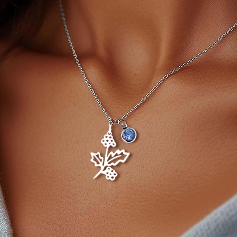 12 Months Birthstone Birth Flower Necklace For Women Stainless Steel Jewelry Birthday Gifts
12 Months Birthstone Birth Flower Necklace For Women Stainless Steel Jewelry Birthday Gifts