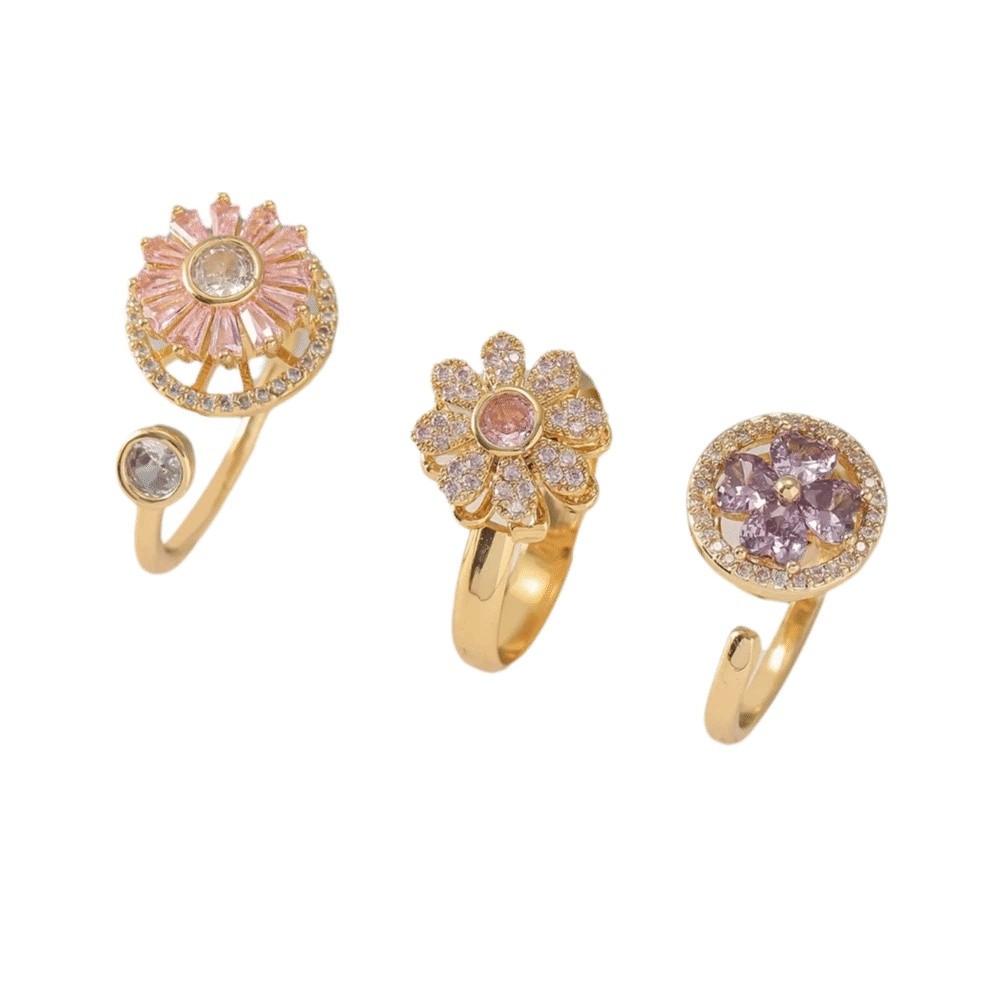 Rotating Design Rotating Ring Female Ring Anxiety Knuckle Jewelry Zircon Ring Family Friends 3 Pieces
Rotating Design Rotating Ring Female Ring Anxiety Knuckle Jewelry Zircon Ring Family Friends 3 Pieces