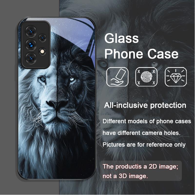 Luxurious Lion Pattern Tempered Glass Phone Case for Samsung Galaxy A73 A72 A55 A54 A53 A24 A52 A36 A14 A31 A03 Core Back Cover Galaxy A03 Core
Luxurious Lion Pattern Tempered Glass Phone Case for Samsung Galaxy A73 A72 A55 A54 A53 A24 A52 A36 A14 A31 A03 Core Back Cover Galaxy A03 Core
