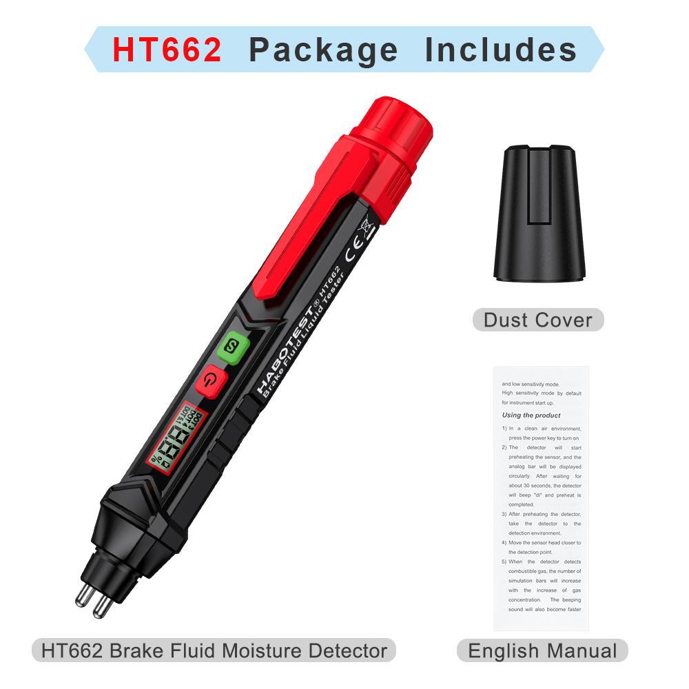 HABOTEST HT662 Brake Fluid Liquid Oil Tester Analyzer Meter for DOT3/DOT4/DOT5.1 Brake Fluid Content Detector HT662
HABOTEST HT662 Brake Fluid Liquid Oil Tester Analyzer Meter for DOT3/DOT4/DOT5.1 Brake Fluid Content Detector HT662