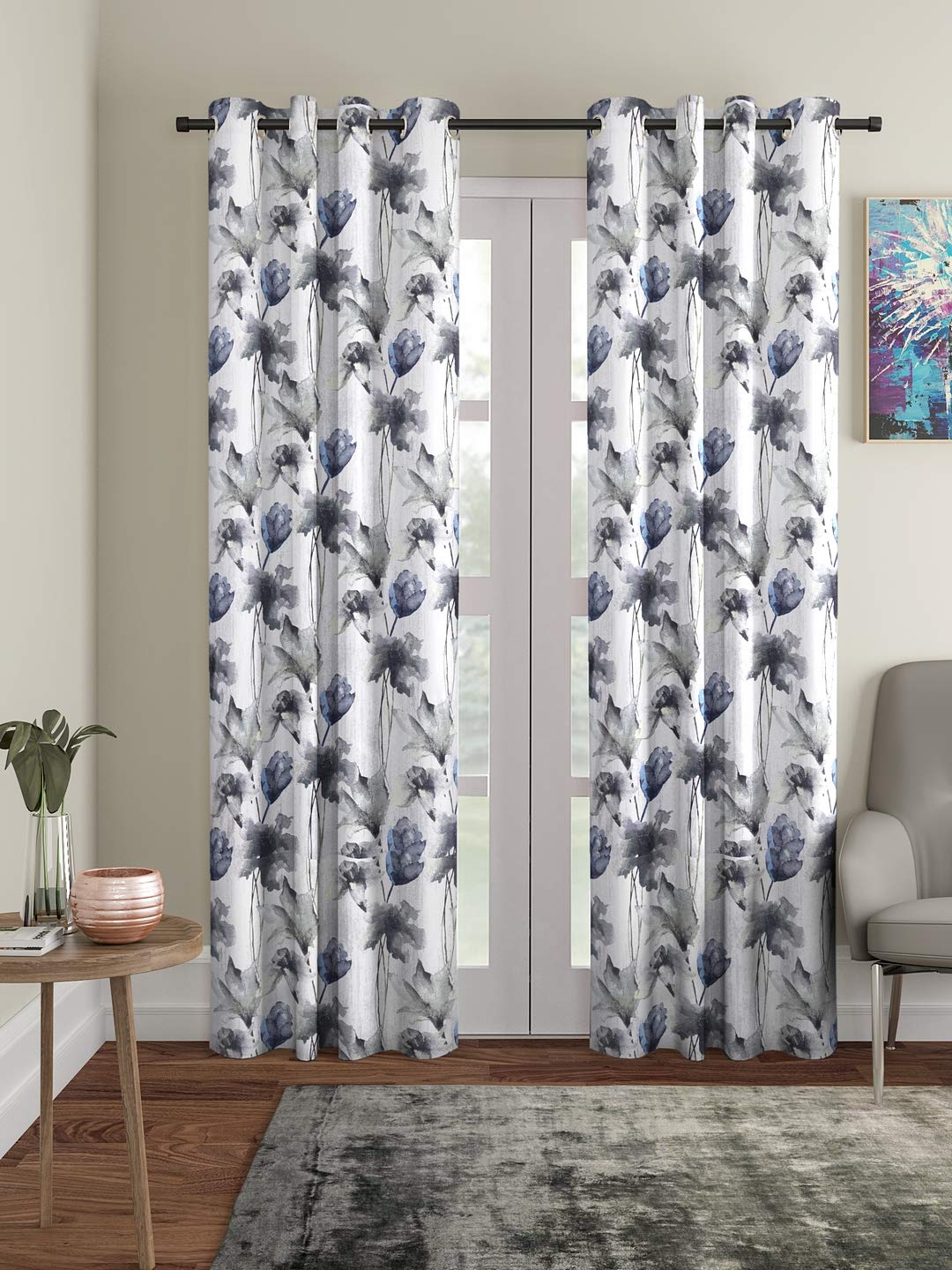 Home Sizzler 2 Pieces Abstract Flower Eyelet Polyester Window Curtains, Grey Window - 9 feet
Home Sizzler 2 Pieces Abstract Flower Eyelet Polyester Window Curtains, Grey Window - 9 feet