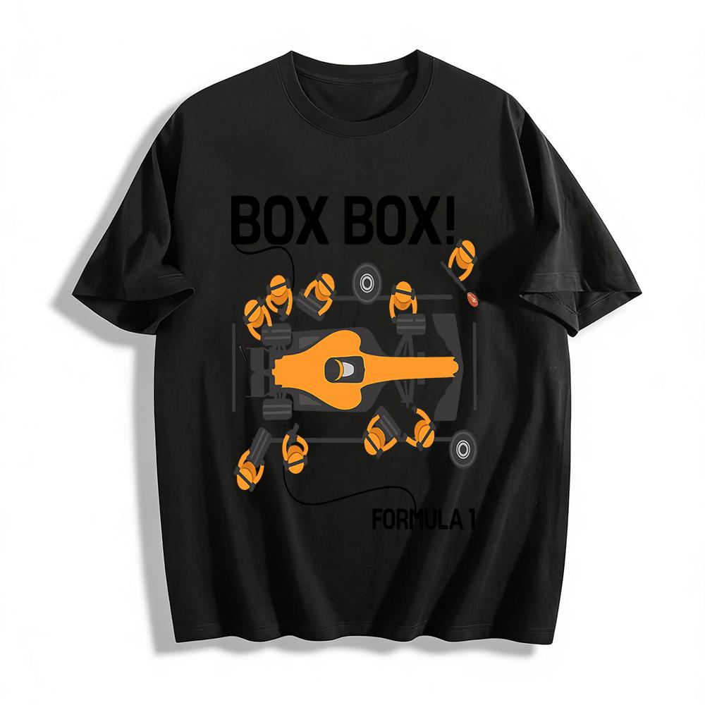 F1 Racing Pit Stop BOX BOX Themed Print Casual T-Shirt Racing Fans Exclusive Loose Crew Neck Tee Pure cotton T-shirt XXS
F1 Racing Pit Stop BOX BOX Themed Print Casual T-Shirt Racing Fans Exclusive Loose Crew Neck Tee Pure cotton T-shirt XXS