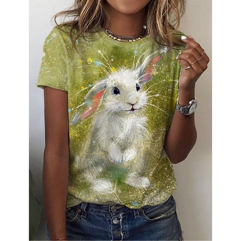 Женская футболка Animal Weekend 3D Print Rabbit Graphics Светло-зеленая футболка с коротким рукавом Модные топы с круглым вырезом Лето S
Женская футболка Animal Weekend 3D Print Rabbit Graphics Светло-зеленая футболка с коротким рукавом Модные топы с круглым вырезом Лето S