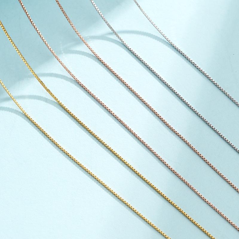 925 Sterling Silver Box Chain Necklace for Women - Gold & Rose Gold Plated, Simple Clavicle Design, No Pendant 925 Silver
925 Sterling Silver Box Chain Necklace for Women - Gold & Rose Gold Plated, Simple Clavicle Design, No Pendant 925 Silver