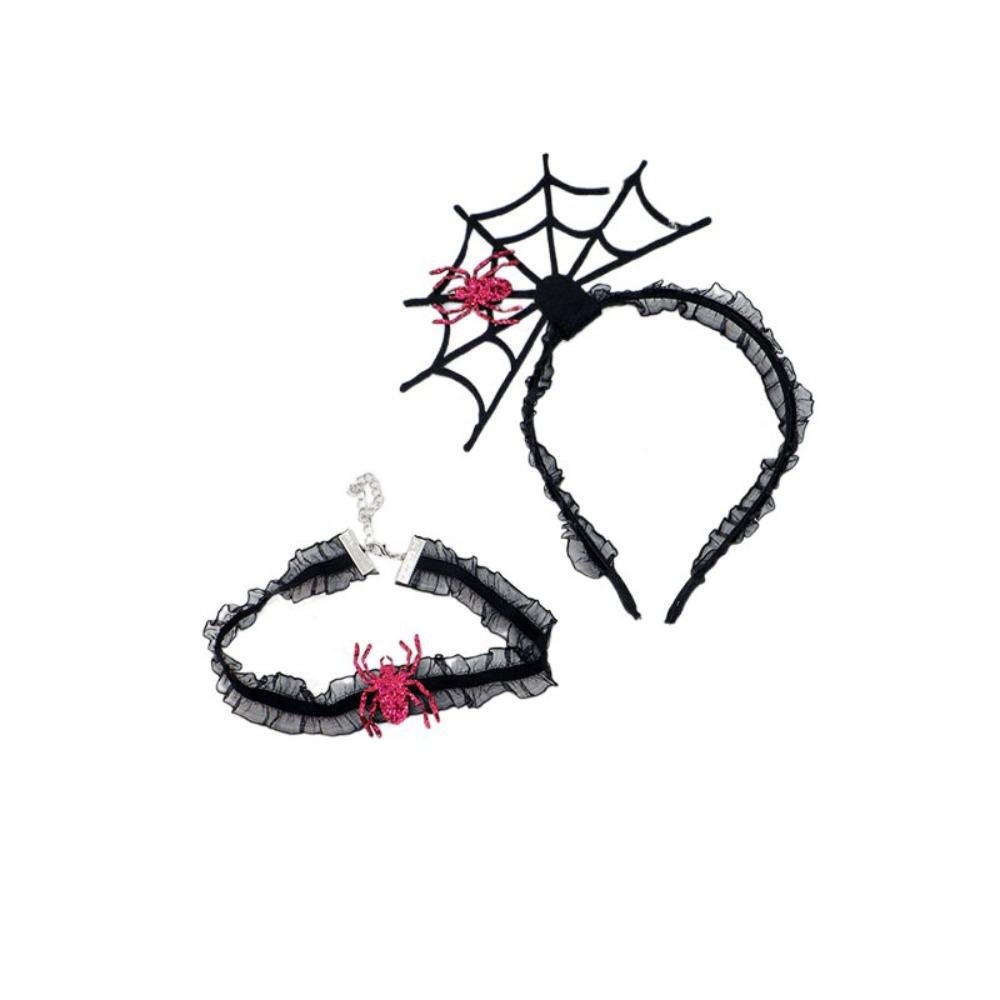 Mesh Halloween Headband Black Spider Web Hairband Fashion Hairband Necklace Set Ladies рожевий червоний колір
Mesh Halloween Headband Black Spider Web Hairband Fashion Hairband Necklace Set Ladies рожевий червоний колір