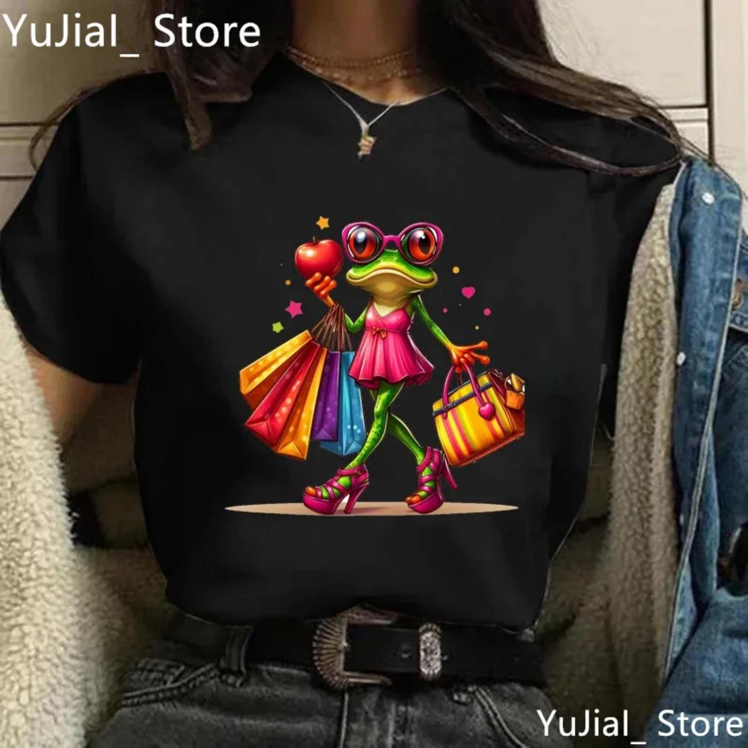 Fashion Frog Shopping Printed T Shirt Women Clothes 2024 Funny Casual Tshirt Femme Harajuku Shirt Summer Fashion T-Shirt Female XXXXXL чорний
Fashion Frog Shopping Printed T Shirt Women Clothes 2024 Funny Casual Tshirt Femme Harajuku Shirt Summer Fashion T-Shirt Female XXXXXL чорний