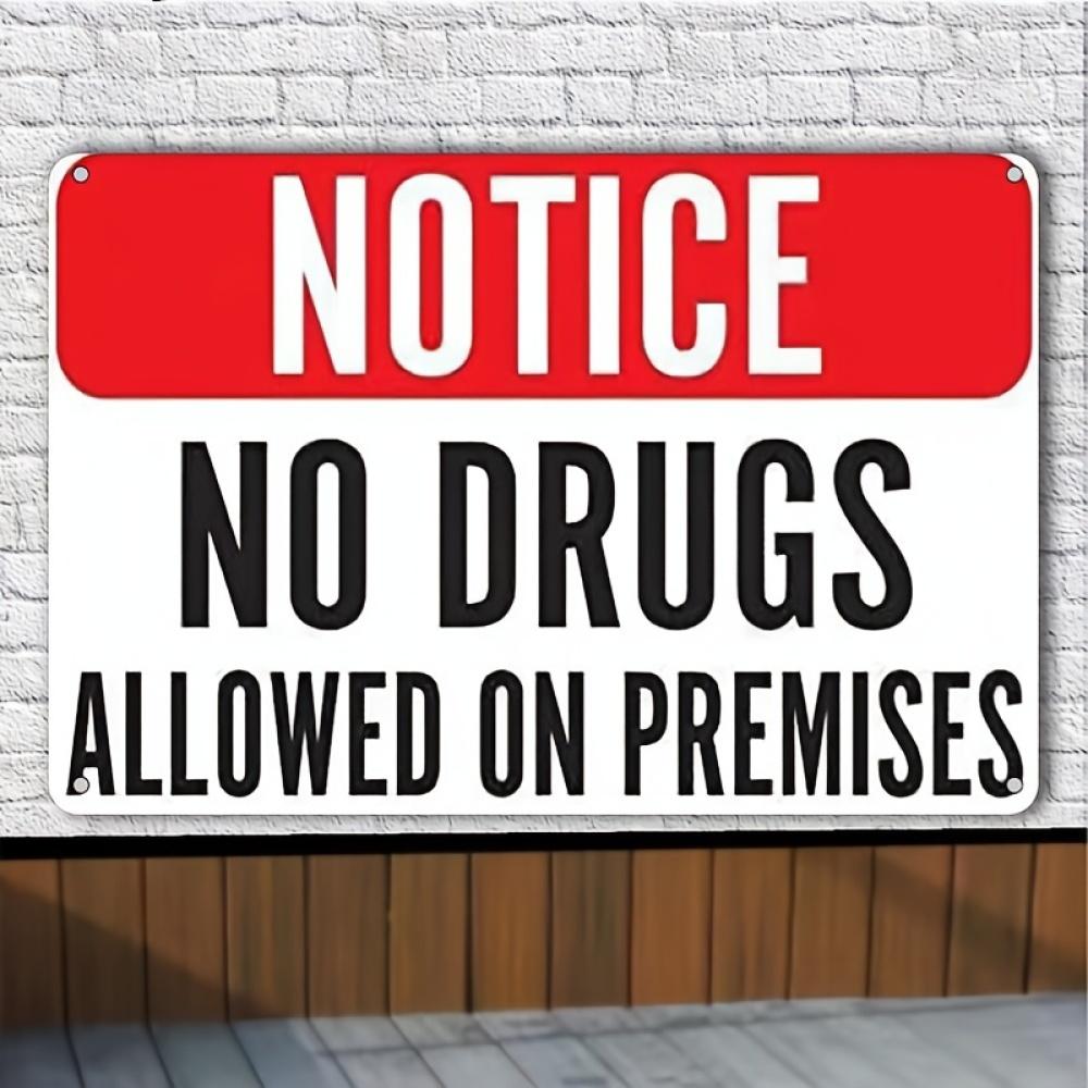 Notice No Drugs Allowed On Premises Warning Metal Tin Sign 20x30cm(7.8x11.8inch)
Notice No Drugs Allowed On Premises Warning Metal Tin Sign 20x30cm(7.8x11.8inch)