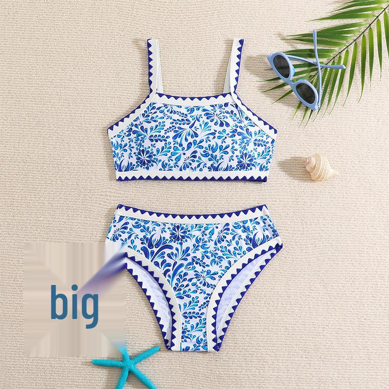 2024 Blue & White Porcelain Print Girls Swimsuit - Holiday Beach Bikini for Kids 10 Years
2024 Blue & White Porcelain Print Girls Swimsuit - Holiday Beach Bikini for Kids 10 Years