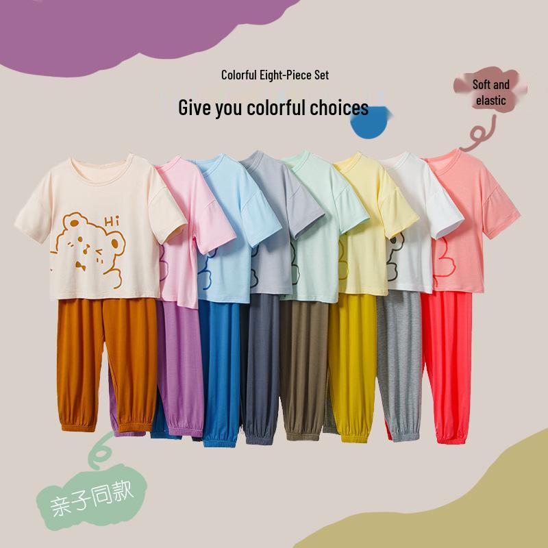 Summer Parent-Child Modal Pajama Set: Short Sleeve, Loose Fit for Boys & Girls 100cm белый/серый
Summer Parent-Child Modal Pajama Set: Short Sleeve, Loose Fit for Boys & Girls 100cm белый/серый