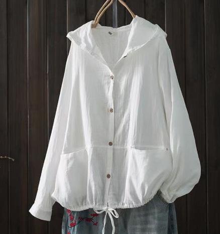 Loose Large Size Double-layer Cotton Yarn Hooded Lace-up Cardigan Thin Jacket Women s Clothing One size fits all белый
Loose Large Size Double-layer Cotton Yarn Hooded Lace-up Cardigan Thin Jacket Women s Clothing One size fits all белый