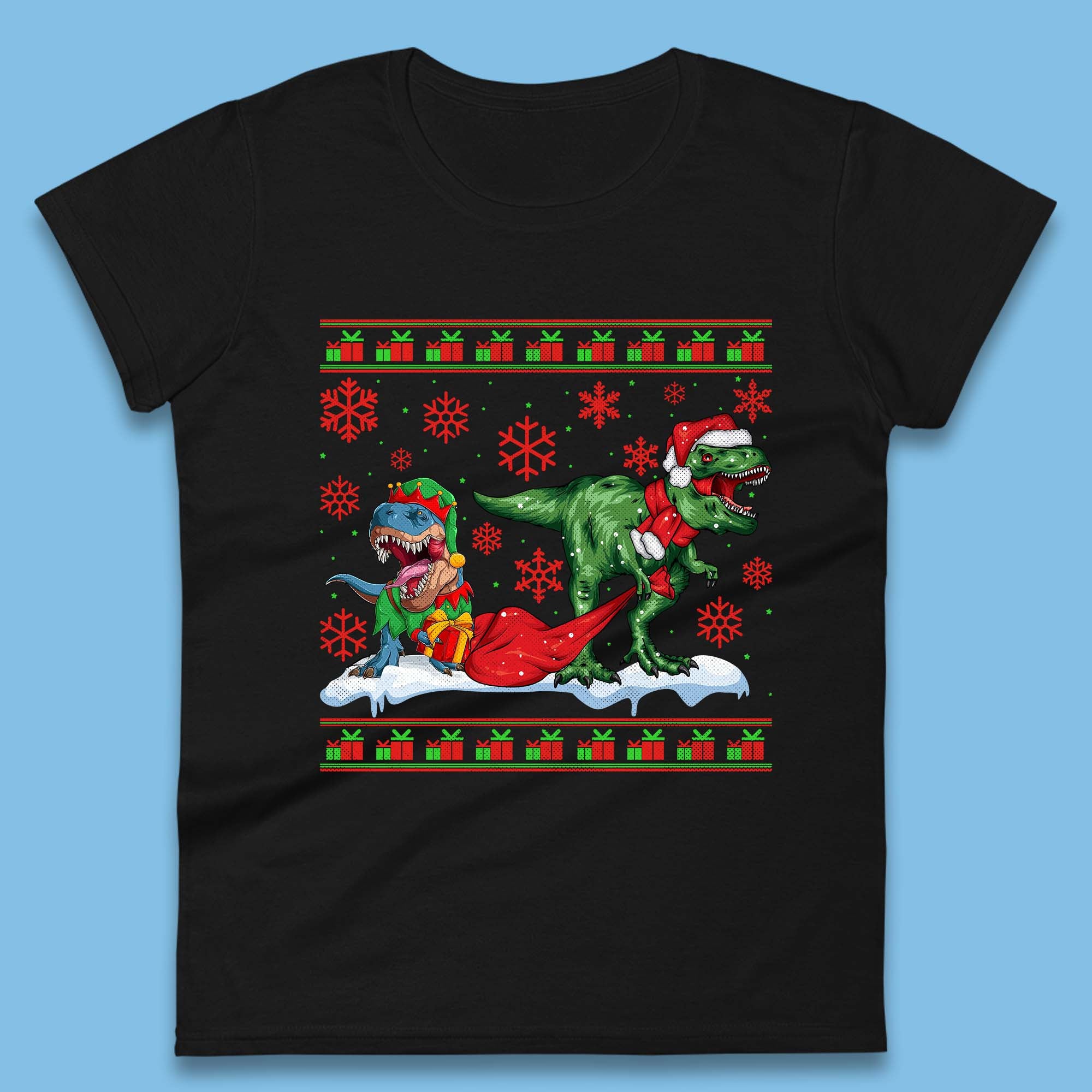 Christmas T-rex Dinosaur Wearing Santa & Elf Costume Womens T Shirt Mens Tops Tees Unisex S
Christmas T-rex Dinosaur Wearing Santa & Elf Costume Womens T Shirt Mens Tops Tees Unisex S