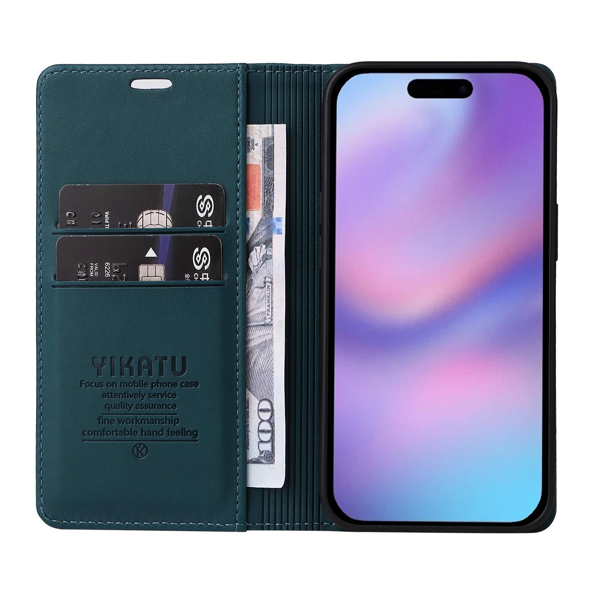 Для iPhone 17 Чохли для телефону YIKATU Магнітна застібка Шкіряний мобільний чохол з поліуретану Green
Для iPhone 17 Чохли для телефону YIKATU Магнітна застібка Шкіряний мобільний чохол з поліуретану Green