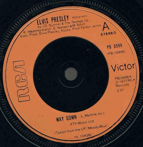 7inch Record ELVIS PRESLEY Way Down PB0998 RCA Victor 1977 UK Rock Used
7inch Record ELVIS PRESLEY Way Down PB0998 RCA Victor 1977 UK Rock Used
