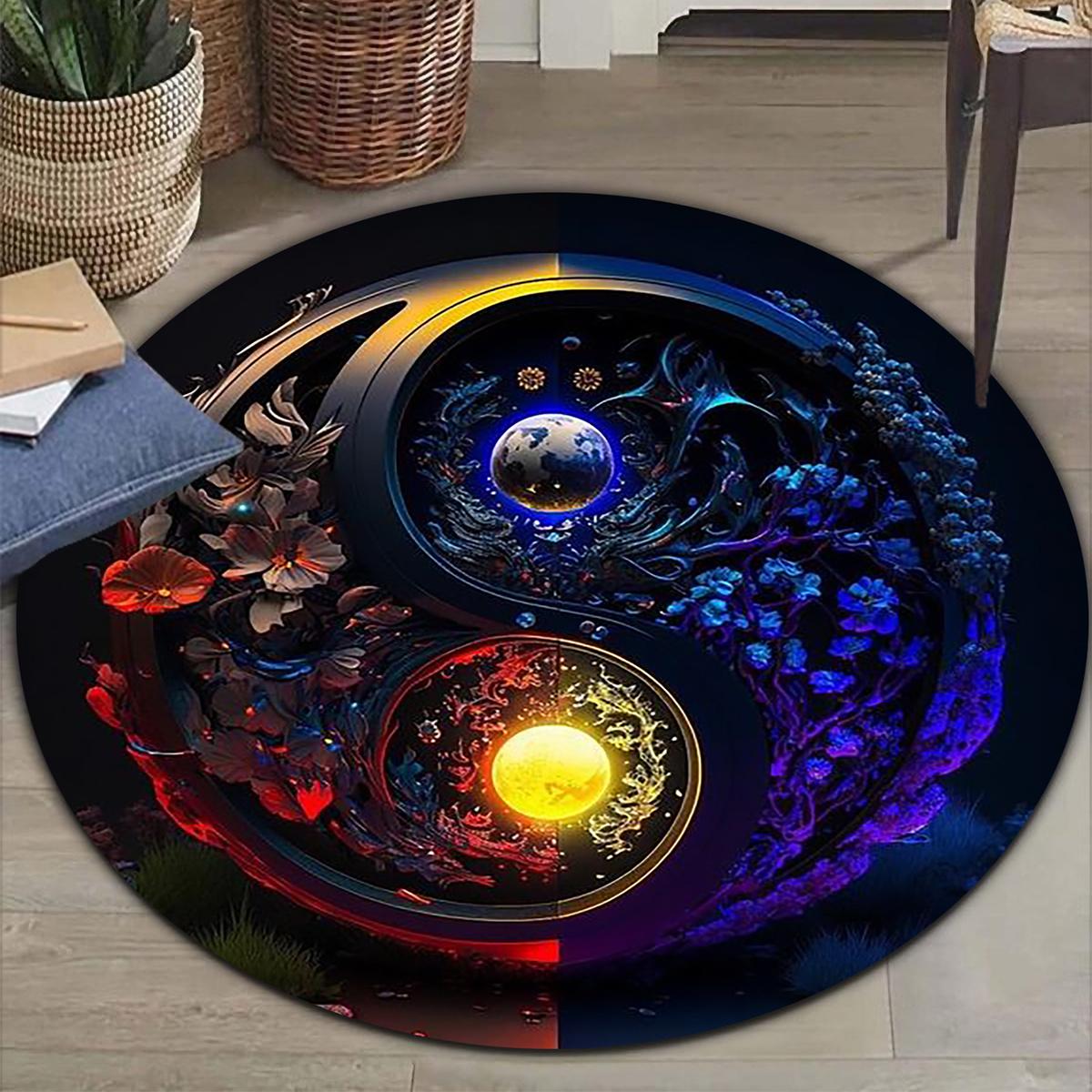 Yin Yang Inspired Round Area Rug, Non-Slip Machine Washable Floor Mat for Living Room Home Decor, Soft Indoor Welcome Carpet Diameter 60cm
Yin Yang Inspired Round Area Rug, Non-Slip Machine Washable Floor Mat for Living Room Home Decor, Soft Indoor Welcome Carpet Diameter 60cm