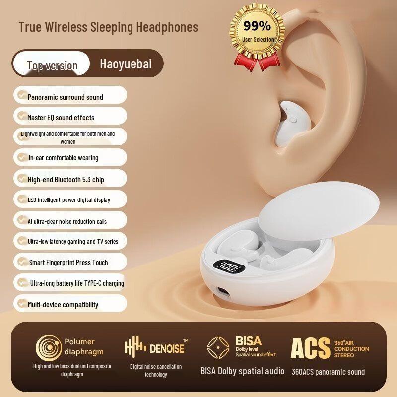 Ultra-Small B12 Bluetooth Sleep Earbuds: Invisible, Noise-Cancelling, Comfortable for Side Sleepers, Long Battery Life
Ultra-Small B12 Bluetooth Sleep Earbuds: Invisible, Noise-Cancelling, Comfortable for Side Sleepers, Long Battery Life
