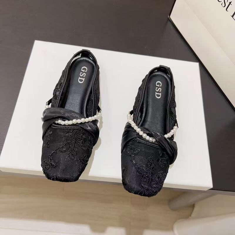 Chinese-style pearl mesh soft-soled sandals 2025 summer new shoes flat-bottomed bag head wear half slippers women 40
Chinese-style pearl mesh soft-soled sandals 2025 summer new shoes flat-bottomed bag head wear half slippers women 40