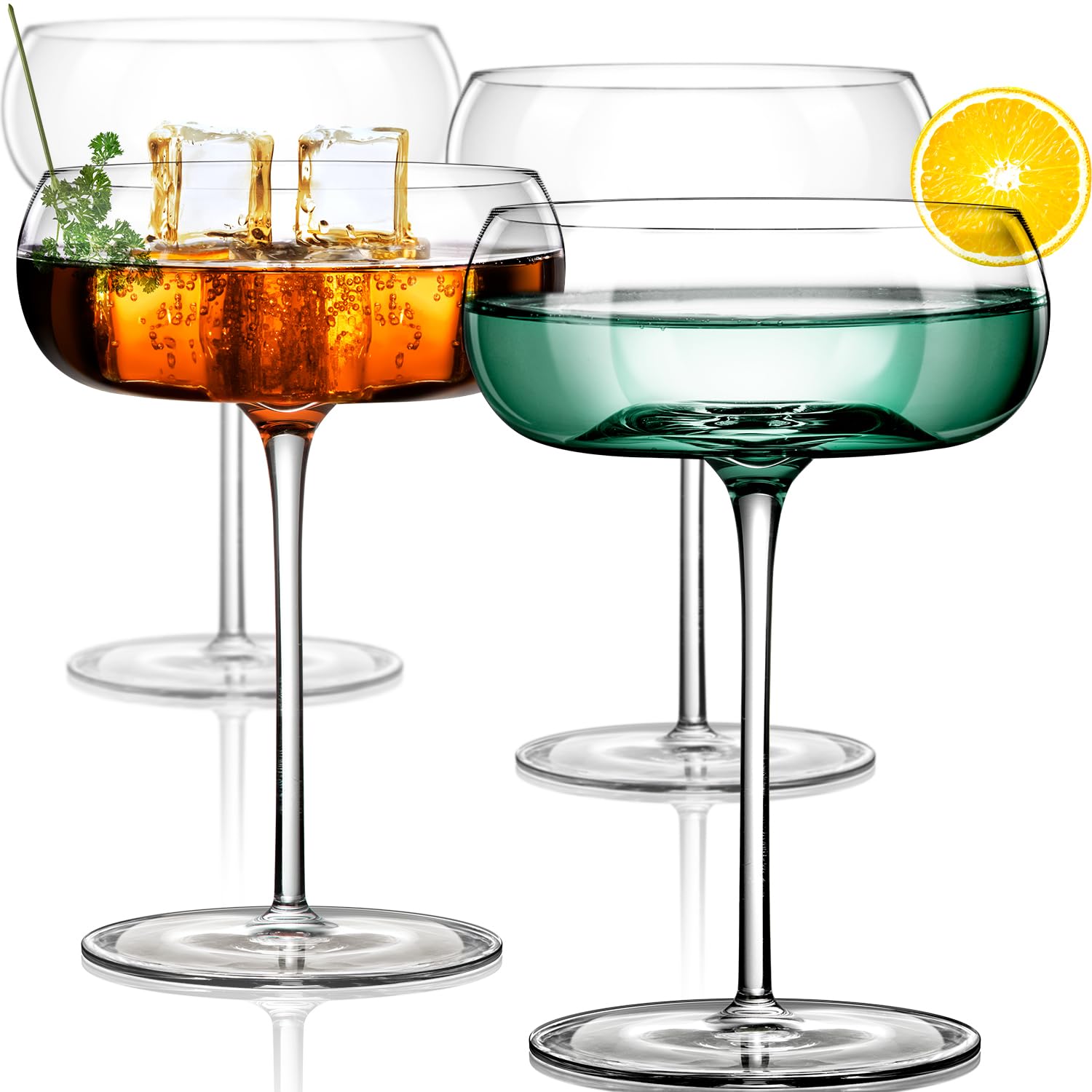 Crystal Martini Glasses, Set of 4, 8oz - Art Deco Style, Hand-Blown, Perfect for Pisco Sour & Mixed Drinks 201-300ml
Crystal Martini Glasses, Set of 4, 8oz - Art Deco Style, Hand-Blown, Perfect for Pisco Sour & Mixed Drinks 201-300ml