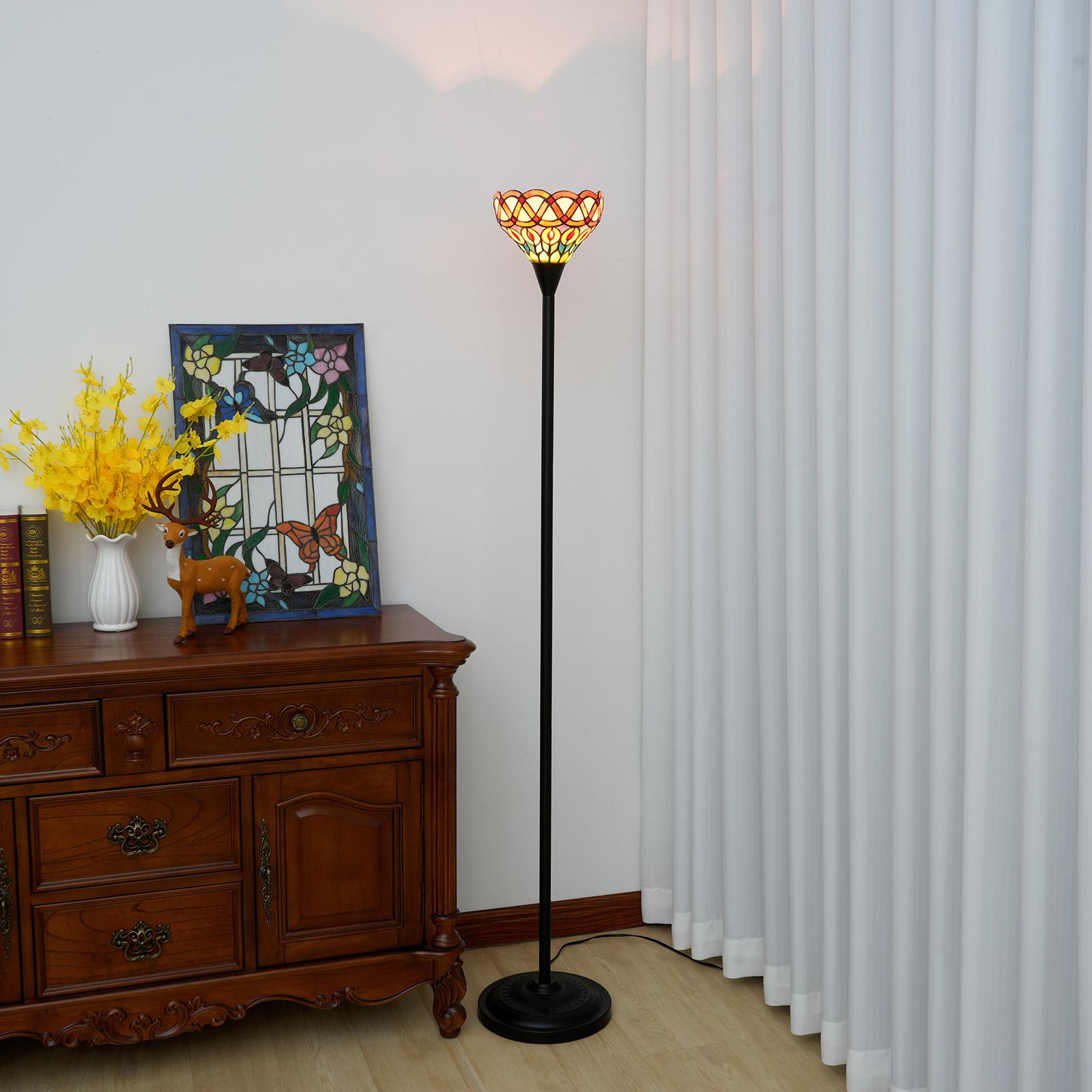 Torchiere Floor Lamp Stained Glass Floor Light Industrial Pole Antique Style Standing Corner Lamp For Living Room
Torchiere Floor Lamp Stained Glass Floor Light Industrial Pole Antique Style Standing Corner Lamp For Living Room