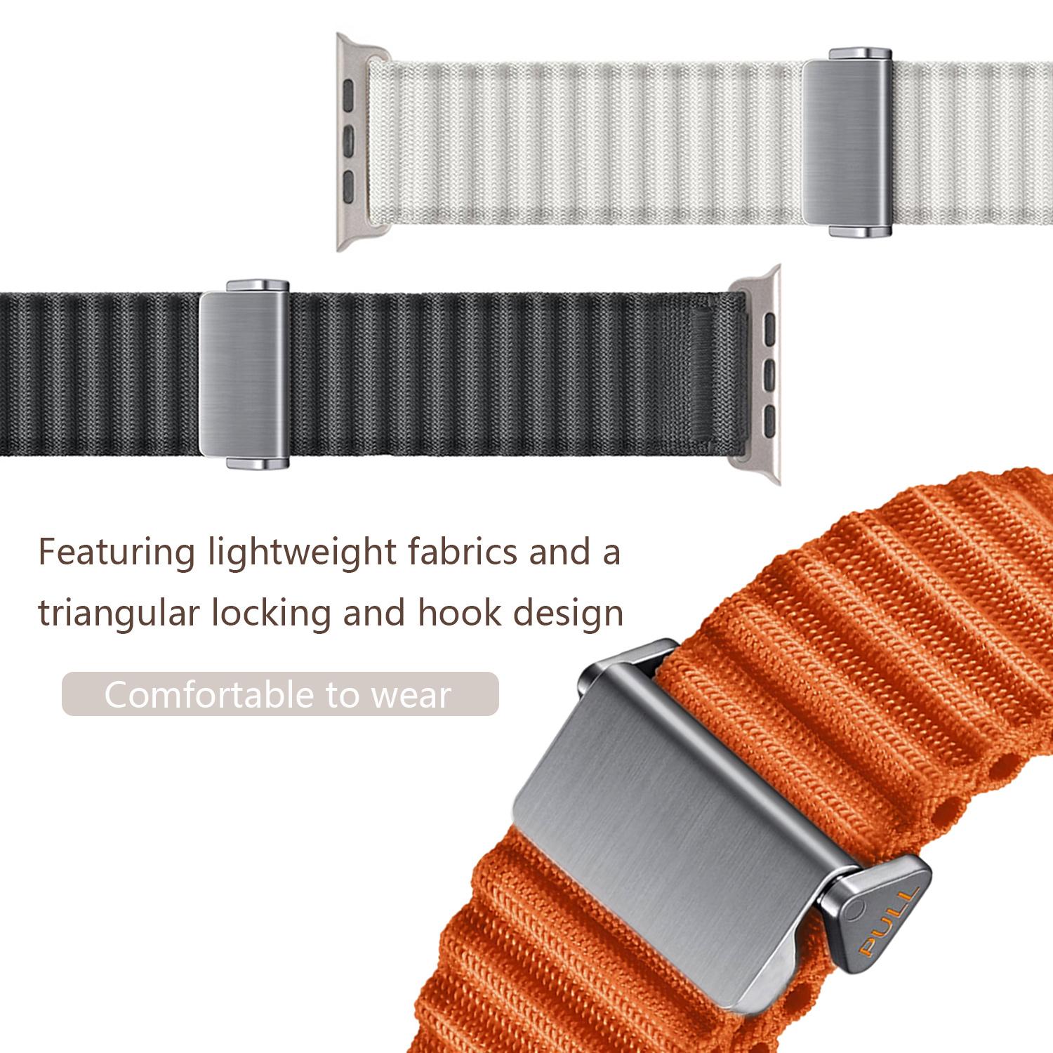 For Apple Watch 10 46mm/Ultra 2/Ultra 49mm/9 8 7 45mm/SE (2023) SE (2022) SE 6 5 4 44mm/3 2 1 42mm Wavy Texture Nylon Strap Orange
For Apple Watch 10 46mm/Ultra 2/Ultra 49mm/9 8 7 45mm/SE (2023) SE (2022) SE 6 5 4 44mm/3 2 1 42mm Wavy Texture Nylon Strap Orange