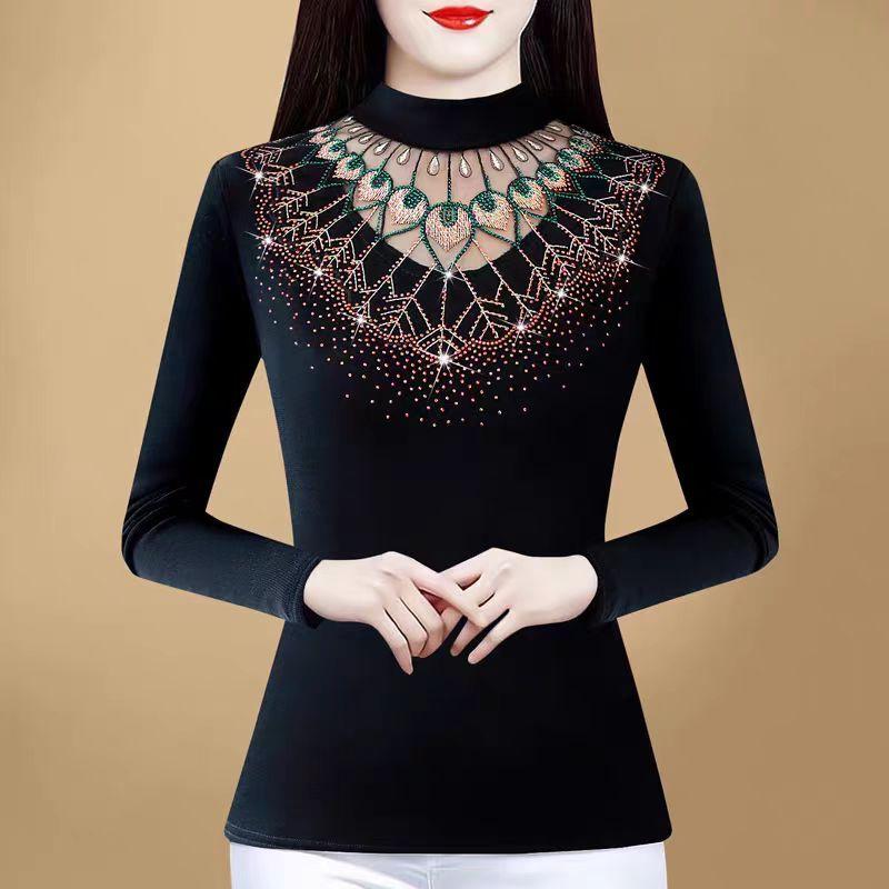 Semi-turtleneck lace bottoming shirt women s spring, autumn and winter new fashion small fragrance with thermal top M(90-100)
Semi-turtleneck lace bottoming shirt women s spring, autumn and winter new fashion small fragrance with thermal top M(90-100)