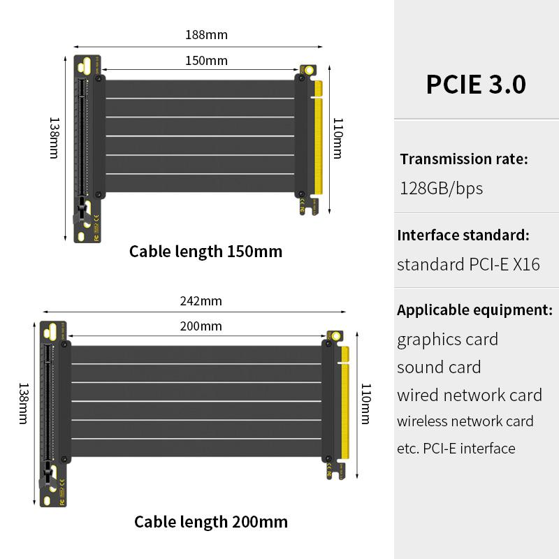 PCI-E 4.0 16X Подовжувач Відеокарти Екранований Гнучкий Кабель 90° Кріплення GPU Без Втрат Чорний/Білий для GPU 20cm
PCI-E 4.0 16X Подовжувач Відеокарти Екранований Гнучкий Кабель 90° Кріплення GPU Без Втрат Чорний/Білий для GPU 20cm