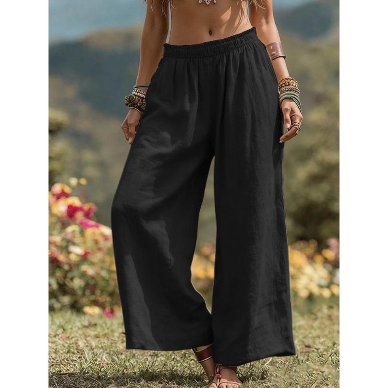Spring and summer new solid color casual women s clothing in Europe and America, loose side bags, elastic waist cotton and linen wide women XXXL чорний
Spring and summer new solid color casual women s clothing in Europe and America, loose side bags, elastic waist cotton and linen wide women XXXL чорний