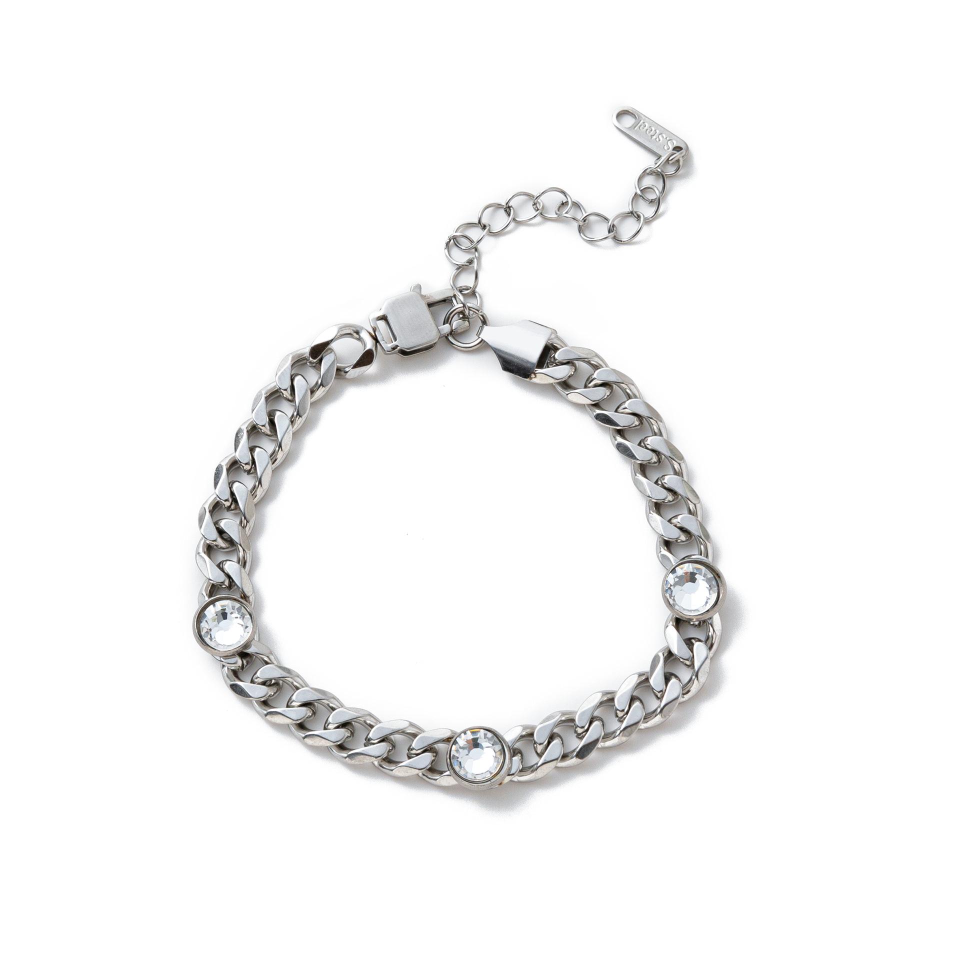 Titanium Steel Bracelet Fashion Personality Hip Hop Zirconium Necklace Electroplated Gold Color Retention
Titanium Steel Bracelet Fashion Personality Hip Hop Zirconium Necklace Electroplated Gold Color Retention