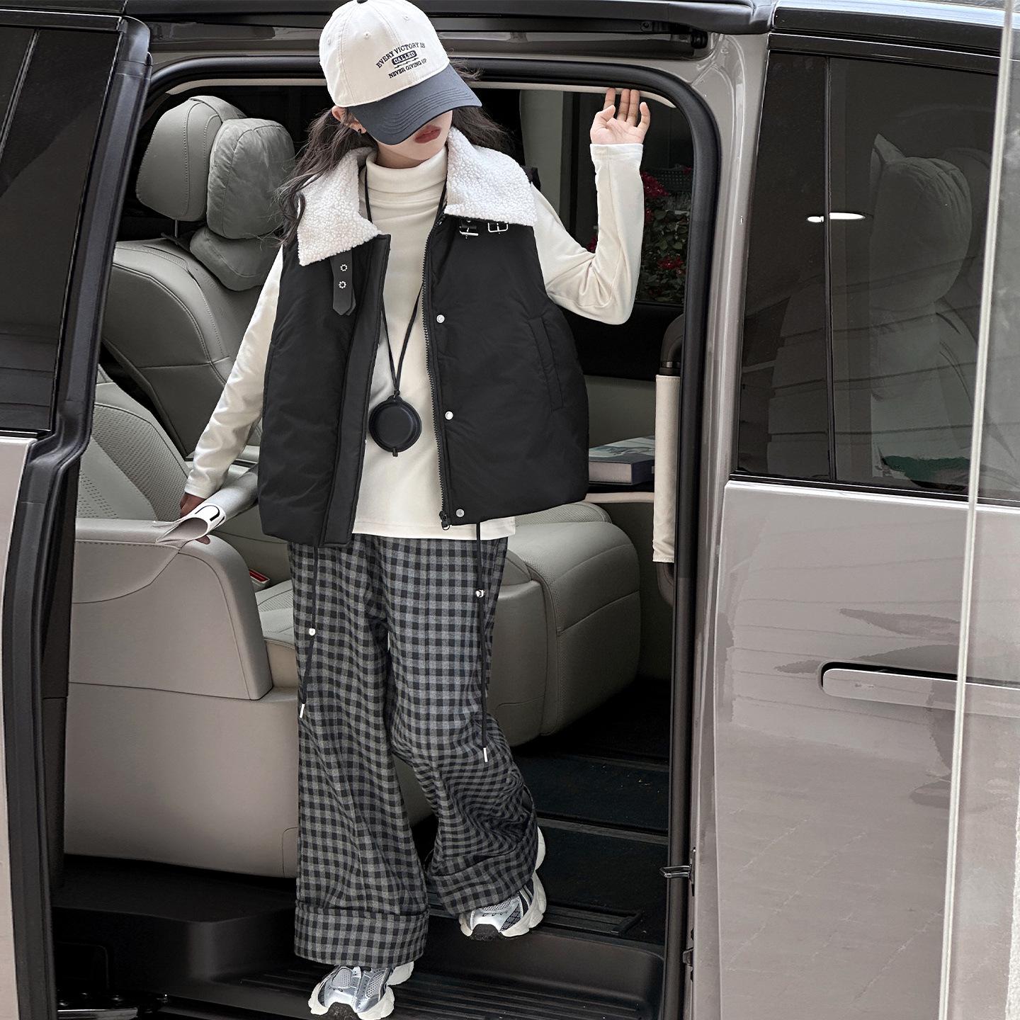 Комплект зимнего хлопкового жилета и клетчатых брюк на флисовой подкладке для девочек, 2025 150 cm
Комплект зимнего хлопкового жилета и клетчатых брюк на флисовой подкладке для девочек, 2025 150 cm