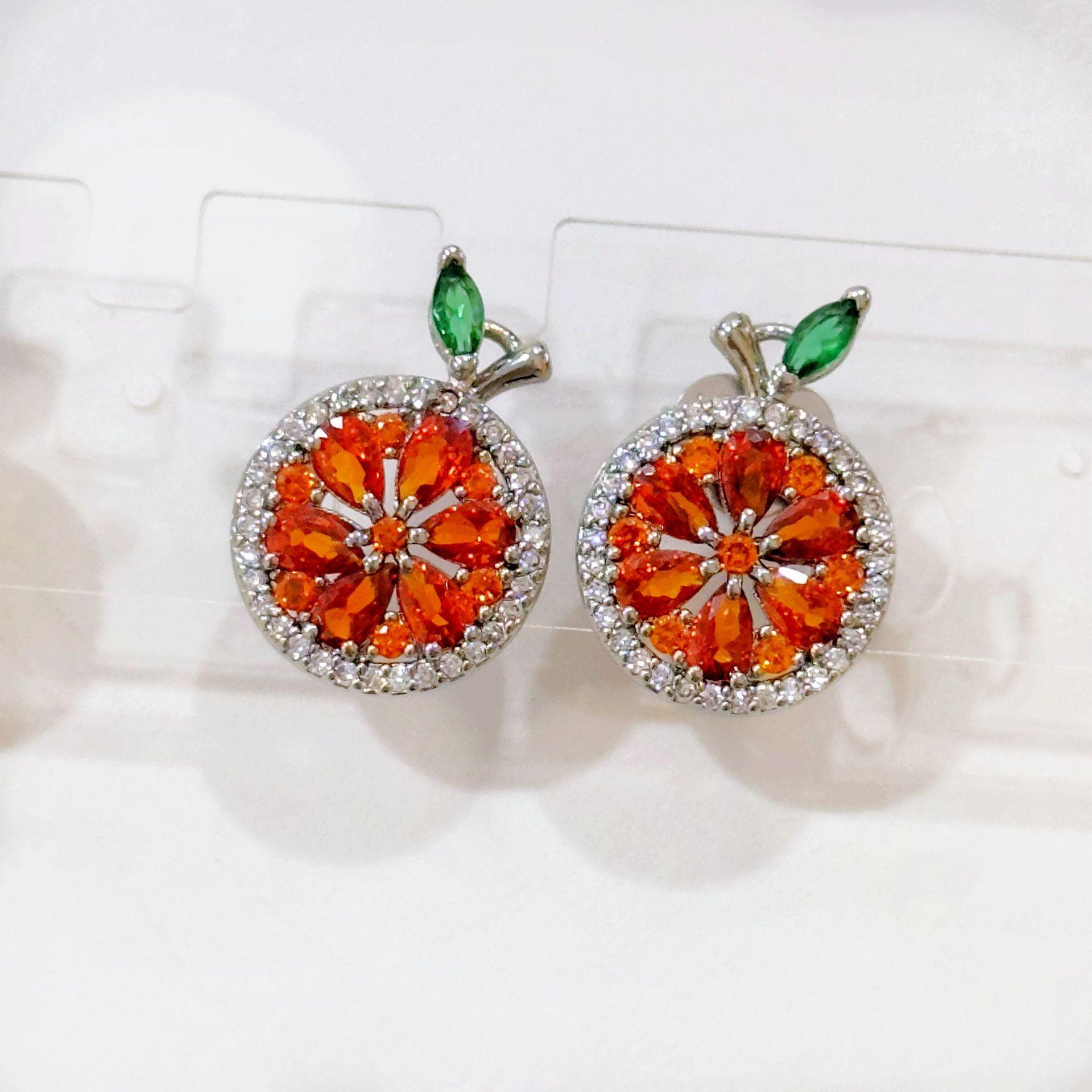 Needle Stud Earrings Fruit Inlaid Zircon Enamel Glaze Red Grapefruit Citrus Flower Earrings Necklace Bracelet Female
Needle Stud Earrings Fruit Inlaid Zircon Enamel Glaze Red Grapefruit Citrus Flower Earrings Necklace Bracelet Female