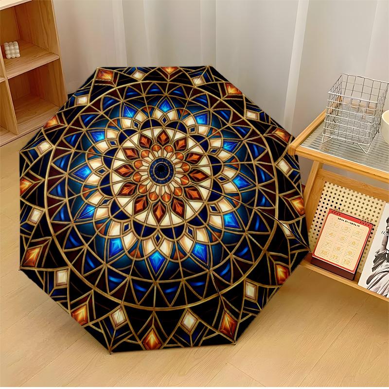 Geometric Circular Ornament Printed umbrella windproof folding umbrella portable sun and rain umbrella suitable for gifting
Geometric Circular Ornament Printed umbrella windproof folding umbrella portable sun and rain umbrella suitable for gifting