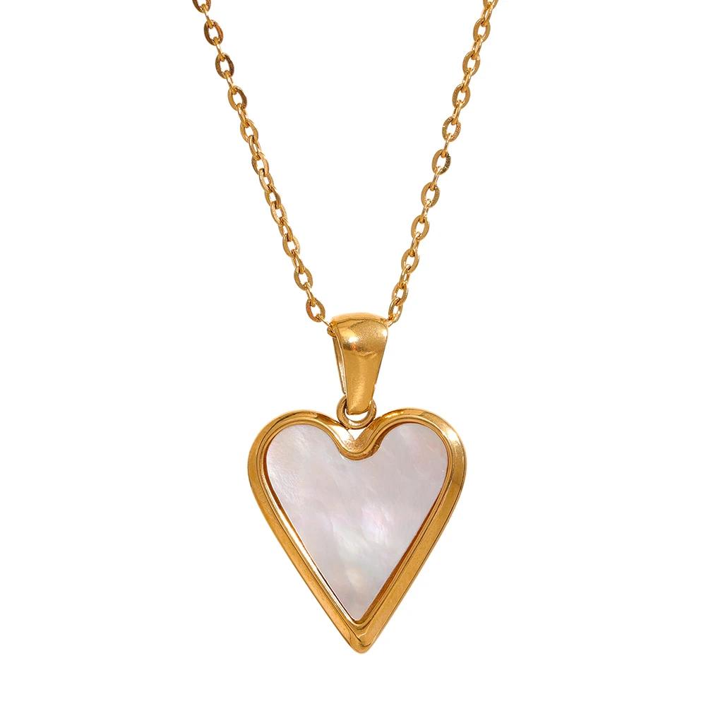 Yhpup Acrylic Natural Shell Heart Pendant Necklace Stainless Steel Jewelry Fashion Chain Collar Necklace Girlfriend Gift
Yhpup Acrylic Natural Shell Heart Pendant Necklace Stainless Steel Jewelry Fashion Chain Collar Necklace Girlfriend Gift