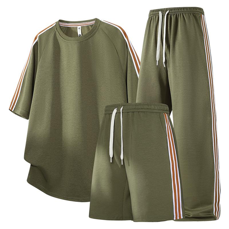 Sports Suit Striped T-shirt Trousers Three-piece Suit For Men Versatile Loose Five-quarter Pants Casual Suit For Men 2XL армия зеленый
Sports Suit Striped T-shirt Trousers Three-piece Suit For Men Versatile Loose Five-quarter Pants Casual Suit For Men 2XL армия зеленый
