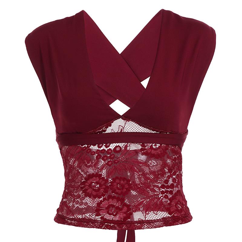 Sexy Lace Patchwork V-neck Slimming Top Small
Sexy Lace Patchwork V-neck Slimming Top Small