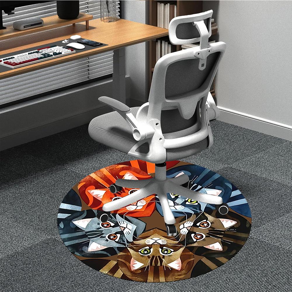 1pc Cat Kaleidoscope Office Round Area Rug, Under Office Chairs Bedroom Living Room Home Decor, Room Deco 80cm
1pc Cat Kaleidoscope Office Round Area Rug, Under Office Chairs Bedroom Living Room Home Decor, Room Deco 80cm