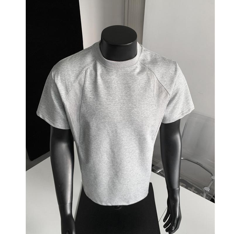 American Short-sleeved Retro Small Collar Tops Threaded Patchwork T-shirt for Men Tees L сірий колір
American Short-sleeved Retro Small Collar Tops Threaded Patchwork T-shirt for Men Tees L сірий колір