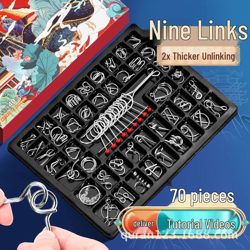 Luban Lock Kongming Puzzle Set: 24-Piece Intellectual Disentanglement Toys for Children
Luban Lock Kongming Puzzle Set: 24-Piece Intellectual Disentanglement Toys for Children