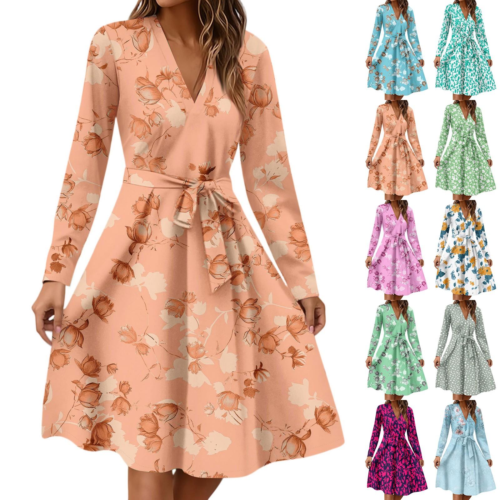 Women s Fashion Casual V-Neck Long Sleeve Waist Floral Print Midi Dress XXL
Women s Fashion Casual V-Neck Long Sleeve Waist Floral Print Midi Dress XXL