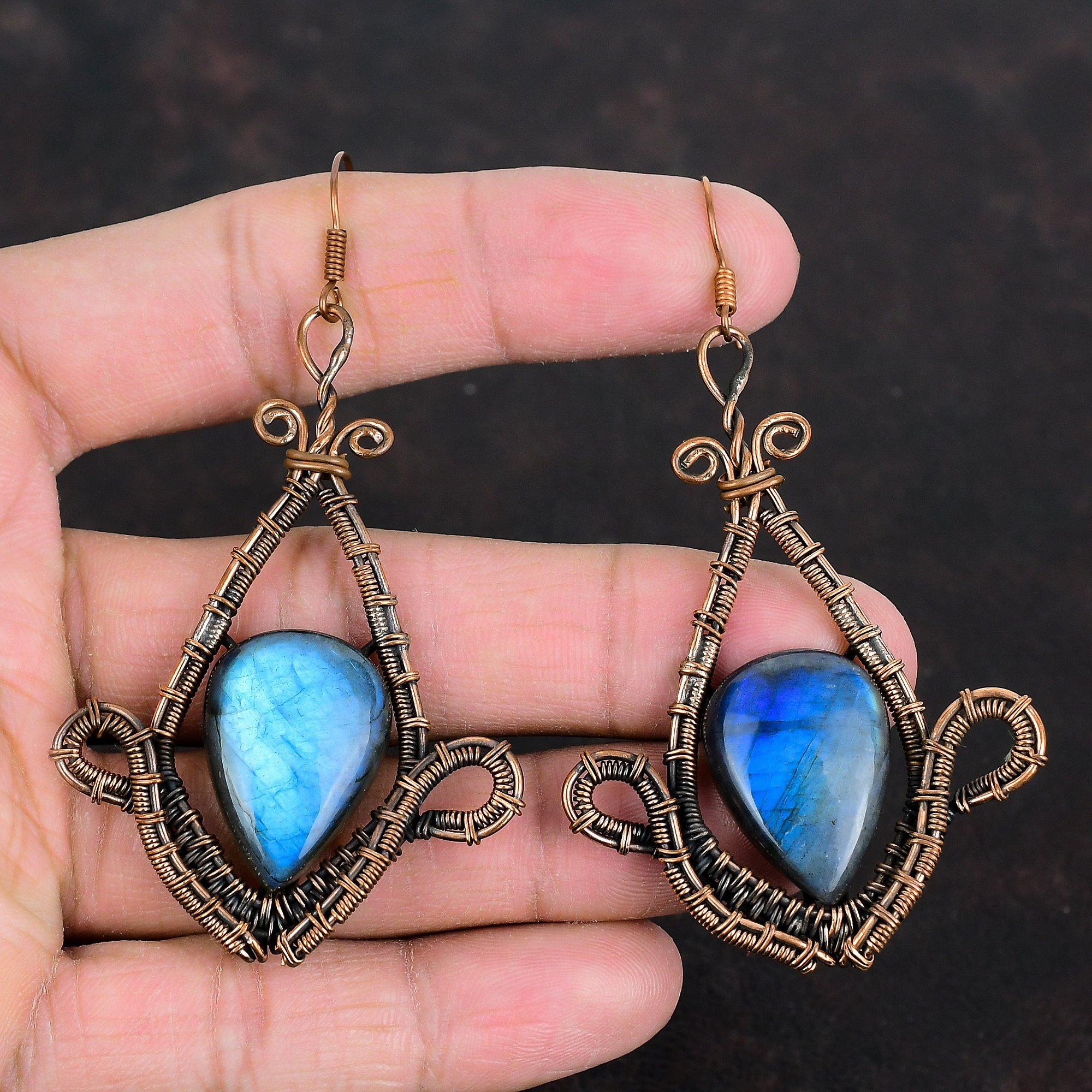 Labradorite Earring Copper Wire Wrapped Earring Handmade Gemstone Jewelry Unique Earrings Copper Jewelry Gifts For Mom Latest Design Earring
Labradorite Earring Copper Wire Wrapped Earring Handmade Gemstone Jewelry Unique Earrings Copper Jewelry Gifts For Mom Latest Design Earring