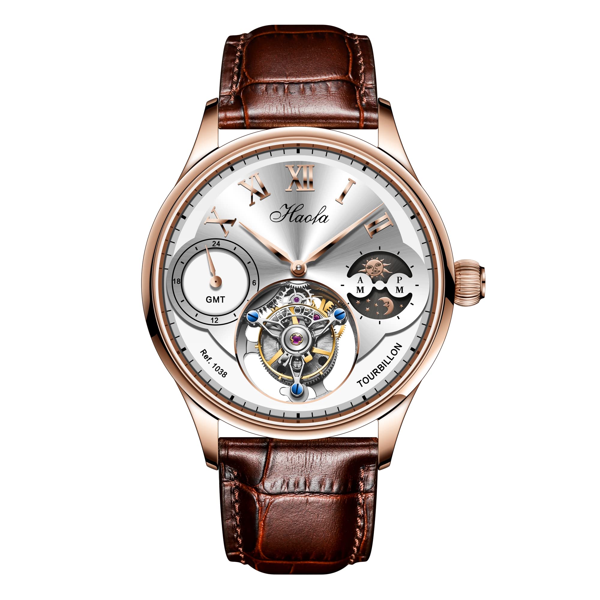 HAOFA Watch Tourbillon Mechanical Day and Night GMT Genuine Leather Strap Stylish Waterproof Luxury Watch Popular Gift for Men Men s Men s
HAOFA Watch Tourbillon Mechanical Day and Night GMT Genuine Leather Strap Stylish Waterproof Luxury Watch Popular Gift for Men Men s Men s
