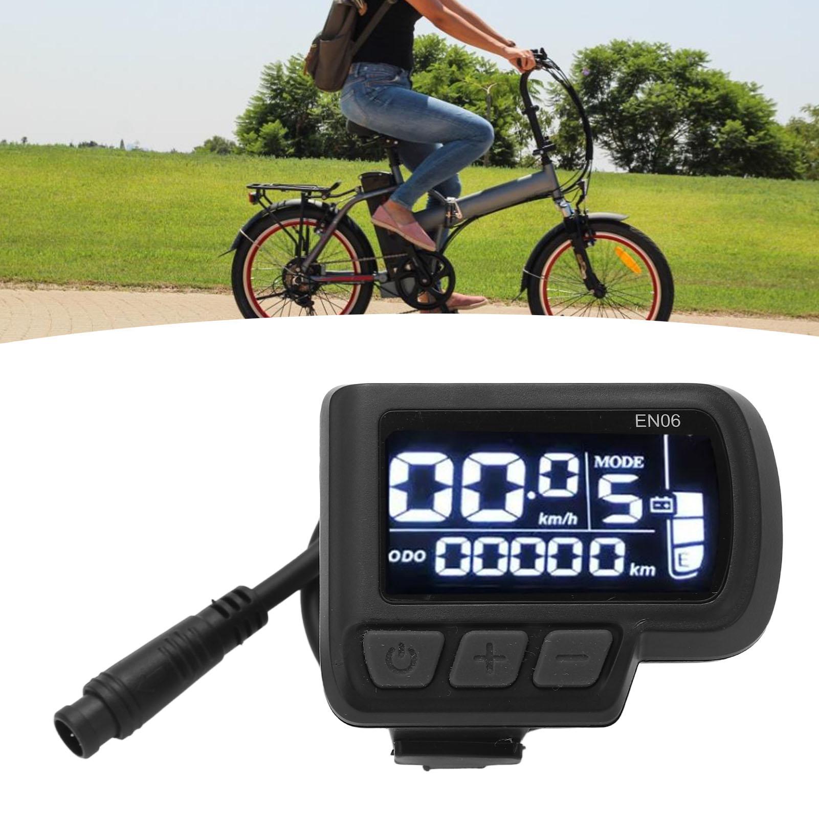 EN06 LCD Bike Display Meter Speedmeter with Light Connector 6pin Waterproof Wire 24V 36V 48V 60V Electric Bike Display Panel for 22.2mm Handlebar
EN06 LCD Bike Display Meter Speedmeter with Light Connector 6pin Waterproof Wire 24V 36V 48V 60V Electric Bike Display Panel for 22.2mm Handlebar