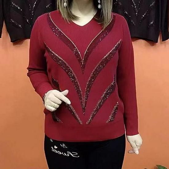 Spring 2023 Plus Size Round Neck Long Sleeve Knitted Hotfix Top for Middle-Aged Women 4XL
Spring 2023 Plus Size Round Neck Long Sleeve Knitted Hotfix Top for Middle-Aged Women 4XL