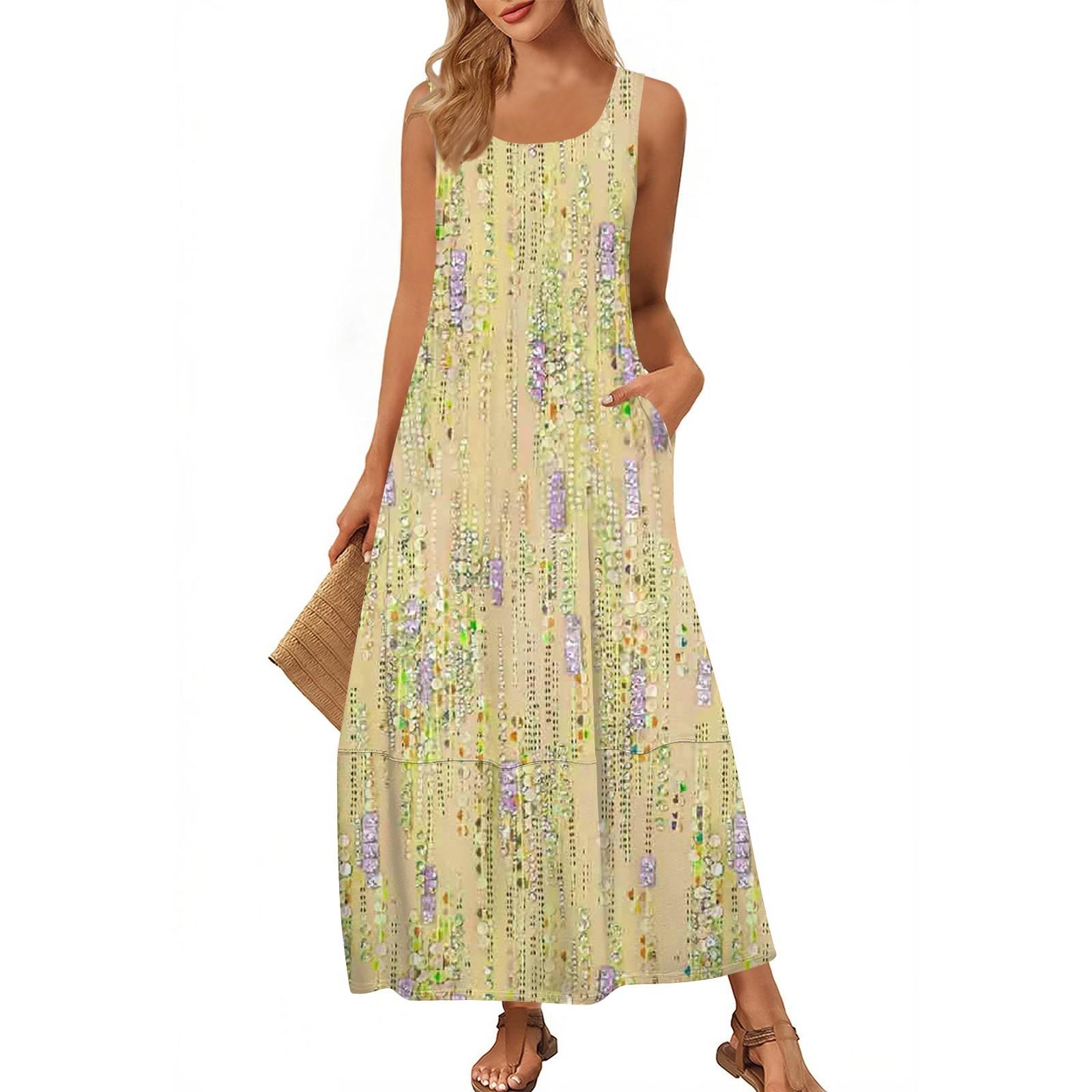 Женская модная повседневная макси-юбка, летняя пляжная юбка с круглым вырезом, без рукавов, свободный сарафан с винтажным принтом S жёлтый
Женская модная повседневная макси-юбка, летняя пляжная юбка с круглым вырезом, без рукавов, свободный сарафан с винтажным принтом S жёлтый