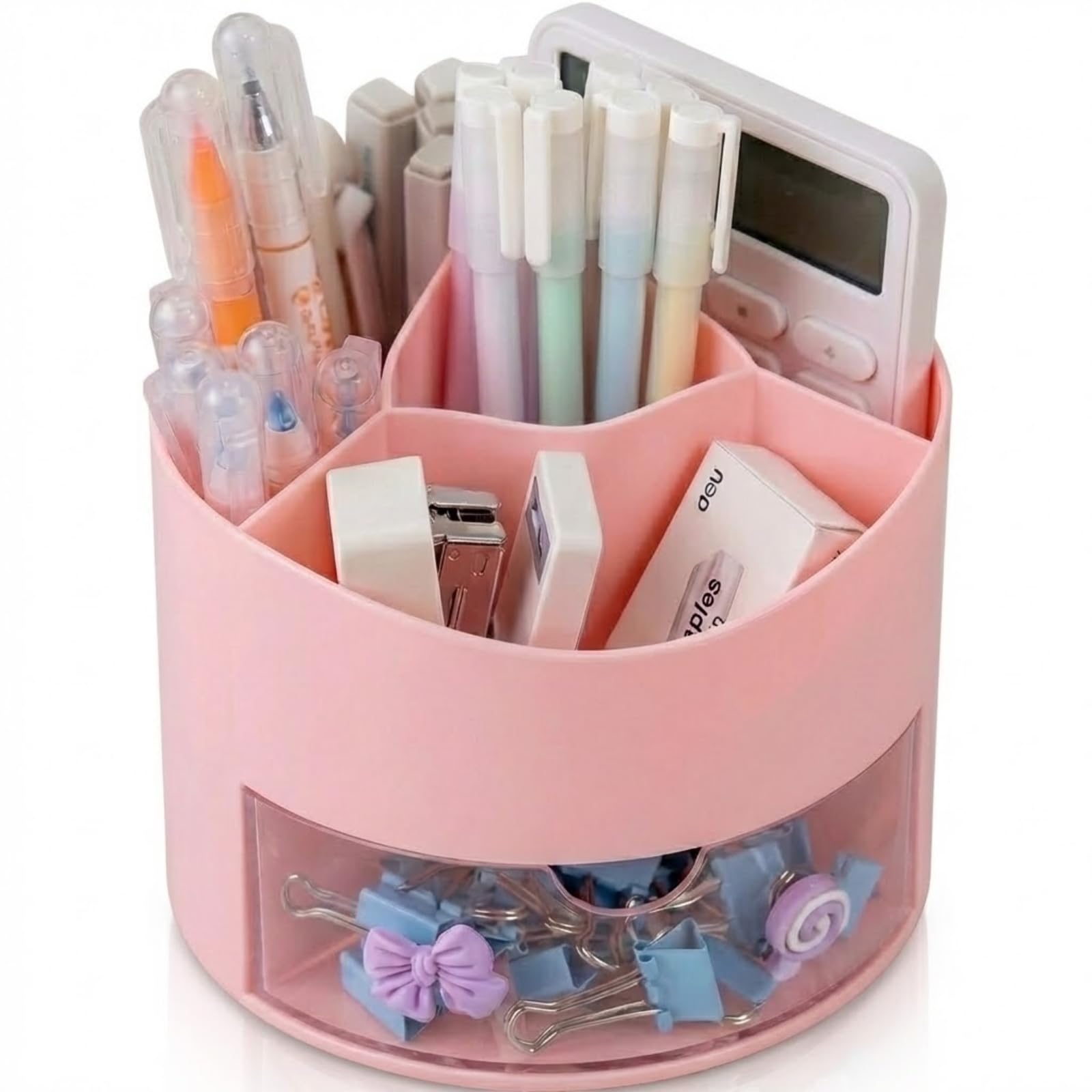 AQUALOACH Pen Rotating Desktop Pen Desk Organizer with 5 Large for Makeup Stylish Storage Box Holder, 360-Degree Storage, Stand, Drawer, Compartments, рожевий
AQUALOACH Pen Rotating Desktop Pen Desk Organizer with 5 Large for Makeup Stylish Storage Box Holder, 360-Degree Storage, Stand, Drawer, Compartments, рожевий