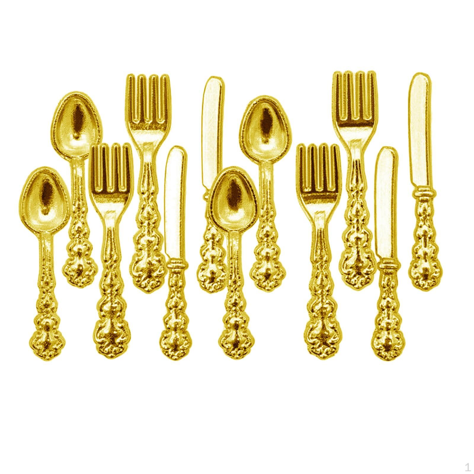 12 Dollhouse Tableware Toys 1:12 Scale Alloy Fork Set Dining Table Accessories
12 Dollhouse Tableware Toys 1:12 Scale Alloy Fork Set Dining Table Accessories
