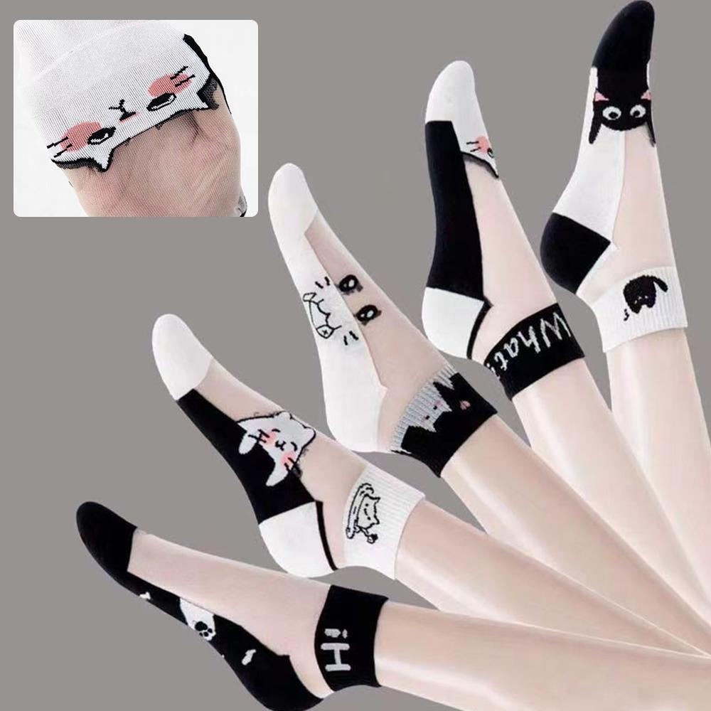 5 pairs of summer women s short socks with glass fiber black and white cat ultra-thin breathable mesh outdoor sports and leisure One Size
5 pairs of summer women s short socks with glass fiber black and white cat ultra-thin breathable mesh outdoor sports and leisure One Size