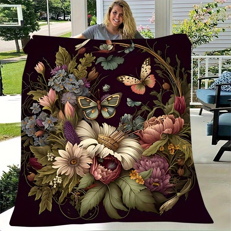 1pc Vintage Flower Basket Butterfly Print Blanket, Warm And Comfortable All Seasons, Suitable for Bedroom, Camping Travel Multifunctional Bl 150x200cm
1pc Vintage Flower Basket Butterfly Print Blanket, Warm And Comfortable All Seasons, Suitable for Bedroom, Camping Travel Multifunctional Bl 150x200cm