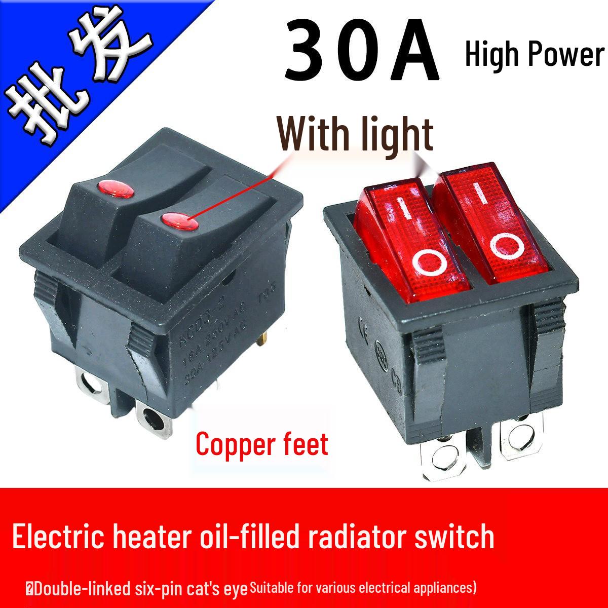 6-Pin Double Pole Electric Griddle and Heater Switch with Light Premium Double 6-Pin
6-Pin Double Pole Electric Griddle and Heater Switch with Light Premium Double 6-Pin