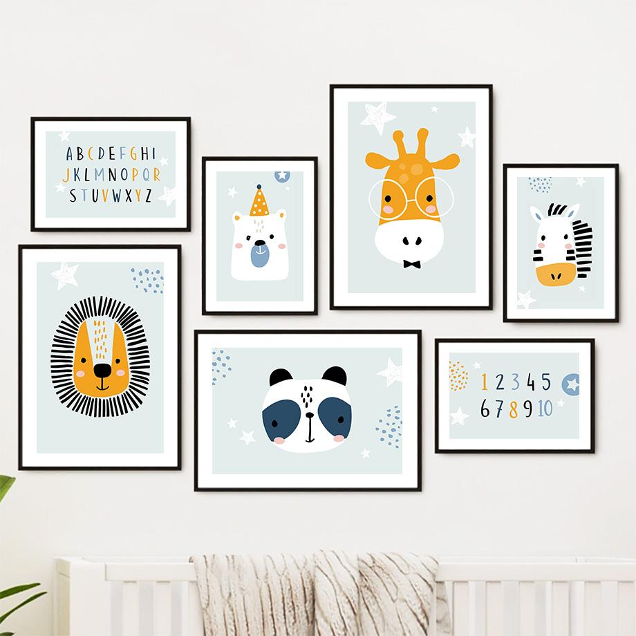 Lion Giraffe Zebra Bear Alphabet Kids Room Wall Art Painting Nordic Posters and Prints Wall Pictures
Lion Giraffe Zebra Bear Alphabet Kids Room Wall Art Painting Nordic Posters and Prints Wall Pictures
