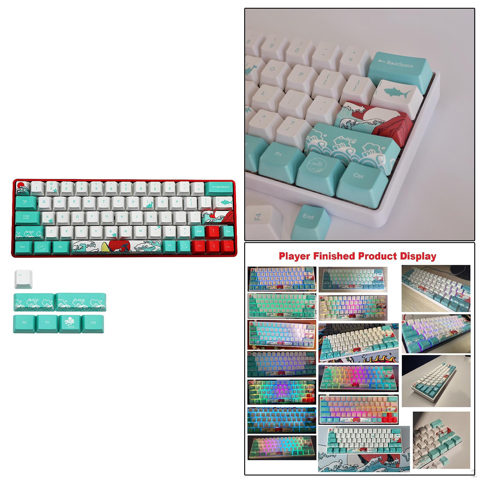 PBT сублімація 71 клавіша Повний набір для GK61 GK64 RK61 English
PBT сублімація 71 клавіша Повний набір для GK61 GK64 RK61 English